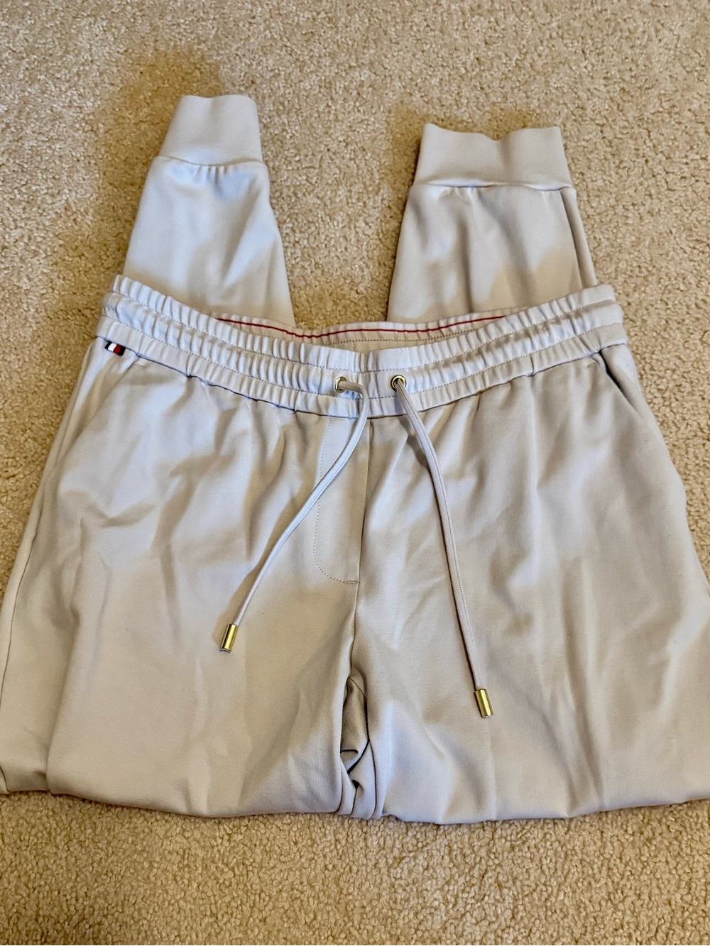 Tommy Hilfiger Light Gray Track Joggers with Drawstring Waist